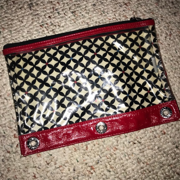 Vera Bradley Barcelona 3-Ring Clear Pencil Case - Picture 2 of 8